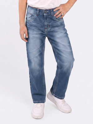 Boys Denim Jeans with Signature Contrast Stitch Detailing